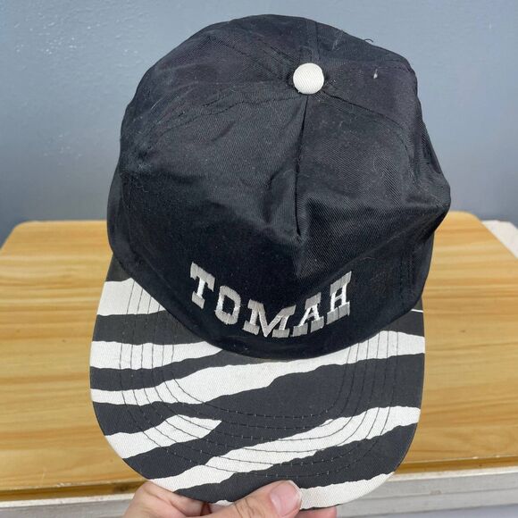 KC TOMAH Snapback Hat Unisex One Size Black White Zebra Brim Adjustable Casual - Picture 6 of 9